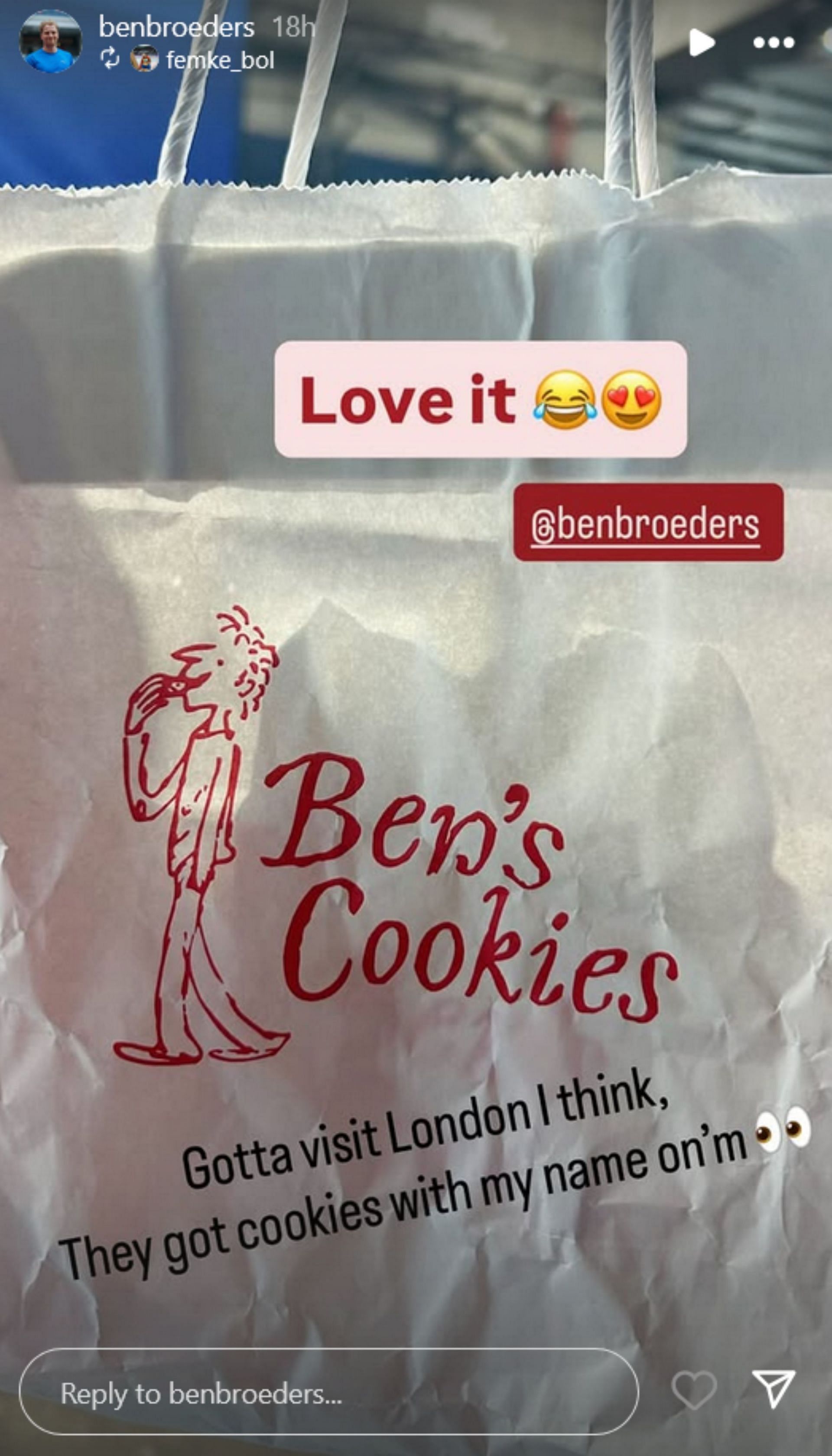 Screenshot of Ben Broeders’ Instagram story. Credits - Instagram/ @benbroeders